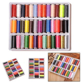 Комплект 39 цвята макари цветни конци за шевна машина - 1