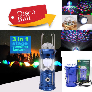 Къмпинг LED фенер 3 в 1 с Диско лампа - 1