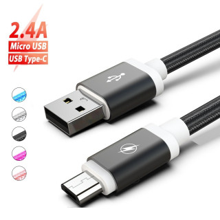 2 метра USB зарядно за Android - Type C и Micro USB - 1