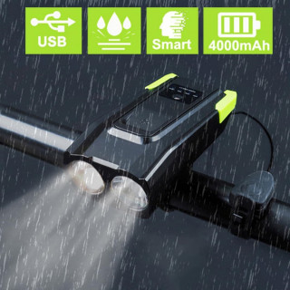 Акумулаторен фар за велосипед с 2бр Т6 диода и звънец - 1