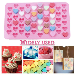 Силиконова форма за 55 бонбона с форма на сърце