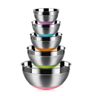 Метална купа за разбъркване със силиконово дъно