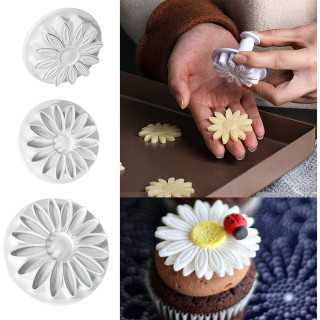 Резци с бутало, комплект 3 броя маргаритки