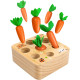 Дървена Монтесори игра за сортиране на моркови за деца над 12 месеца