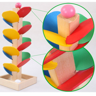Образователен дървен пъзел Кула с топчета