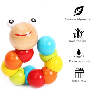 Дървена цветна гъсеница за огъване и усукване