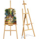 Дървен статив за рисуване - Регулируем за художници и изложения