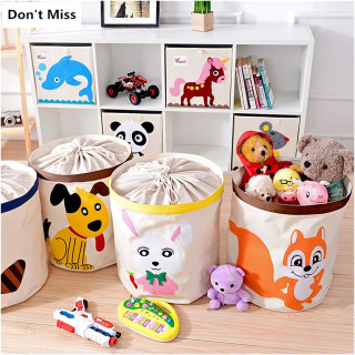 Голям детски кош за играчки с животни