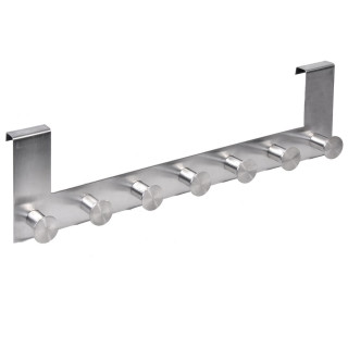 Закачалка за врата, подходяща за баня, без пробиване със 7 куки - инокс