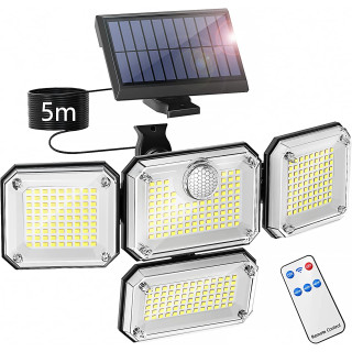 333 LED Водоустойчива соларна лампа за стена със сензор за движение