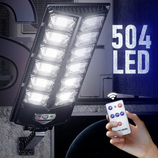 Мощна улична лампа със соларен панел и датчик за движение 504 LED 252W
