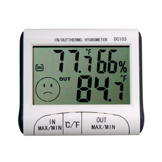 Термометър външна и вътрешна температура + хидрометър - 1