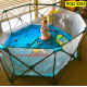 Шестоъгълна голяма преносима кошара за игра за бебета Ф 144 см