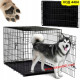 Сгъваема транспортна клетка за куче, метална - размер 107*71*77 см