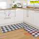 Водоустойчива пътека за кухня от две части ЧЕРНО БЯЛО КАРЕ