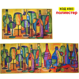 Комплект килимчета за кухня от две части 40*60cm + 40*120cm - полиестер, код 4583