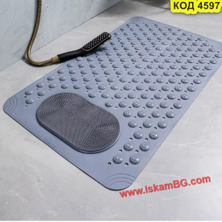 Гумена противохлъзгаща се подложка за баня или душ кабина с масажор за крака - СИВА