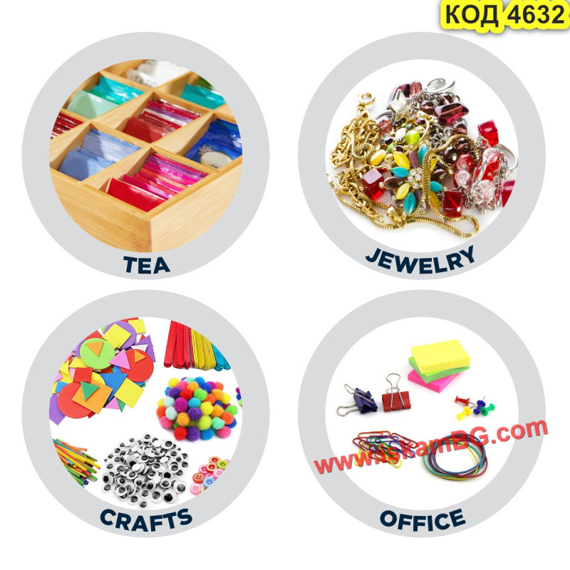 Бамбукова кутия за чай с 12 отделения | Елегантно съхранение