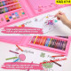 Голям детски комплект за рисуване 208 части в куфарче | Розов цвят
