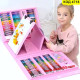 Голям детски комплект за рисуване 208 части в куфарче | Розов цвят