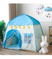 Детска палатка за игра къща за момче "Звезден замък" – Синя, със звезди
