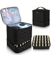 Чанта-органайзер за маникюр с 2 нива – за UV лампа и 30 лака, Черен цвят
