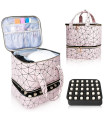Чанта-органайзер за лакове и UV лампа за нокти (30 шишенца) - Розова