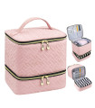 Чанта органайзер за лакове и отделение за лампа за нокти, Розов