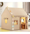 Детска Палатка за Игра тип Къща – Бежово Каре