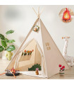 Детска индианска палатка типи – игрова шатра за деца с дървена конструкция