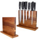Магнитна дървена стойка за ножове | Елегантен органайзер от масивно дърво