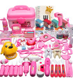 Детски Докторски и Зъболекарски Комплект (60 Части) – Розов Куфар с Аксесоари