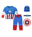 Детски костюм Капитан Америка с 3D мускули и маска