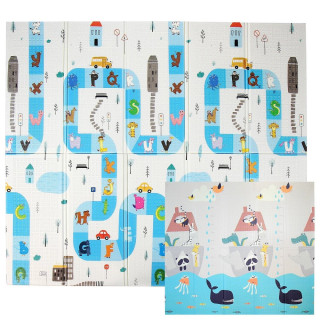 Меко Килимче за Игра (180x200x1 см) XPE Двулицево – Топлоизолиращо Килимче за Под