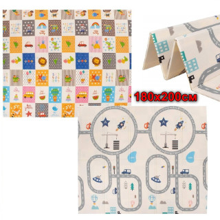 Топлоизолиращо килимче за игра, двулицево 180х200 см - модел 4851