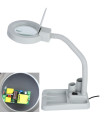Rаботна лампа с лупа с увеличение 5X и 10X и осветлиение, Бяла