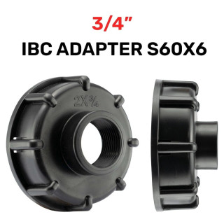 Капачка за Бидон 1000 л | Преходник за IBC към 3/4" (За Кран)