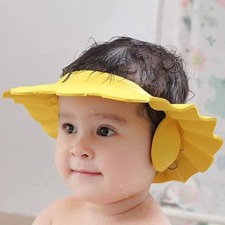 Шапка за къпане на дете с ушанки – Жълта | Без вода в очите