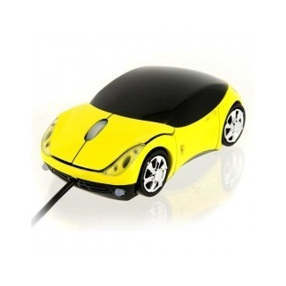 Мишка с форма на кола ферари - жълта