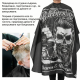 Антистатична пелерина „Born to Barber“ – Череп с брада | 140x160 см