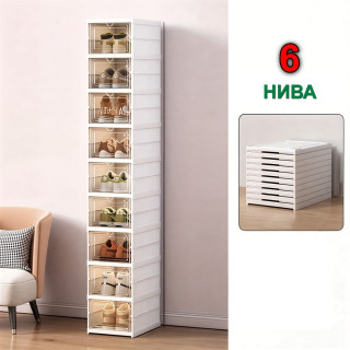 Сгъваем органайзер за обувки 6 нива | Прозрачен шкаф