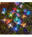 Цветни соларни лампи за градина с пеперуди – RGB LED декорация за двор