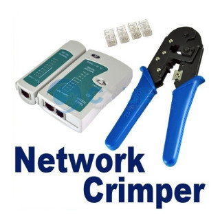 Комплект клещи за кримпване + Тестер и 100бр RJ45