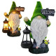 Декоративна градинска фигура на гном със соларно LED осветление