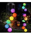 Декоративна соларна LED лампа "Вятърни камбанки" с 6 преливащи цветни топки