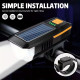LED фар за колело със соларен панел и звънец | USB зареждане