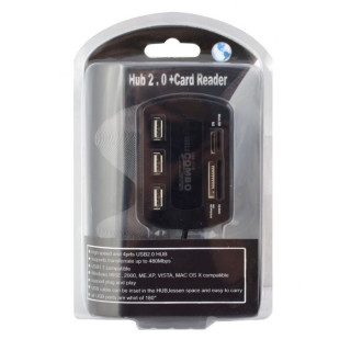 Комплект USB hub 4 порта + четец на карти