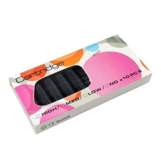 10 пълнители за електронна цигара Slim черна