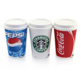 MP3 плеър в чаша от безалкохолно