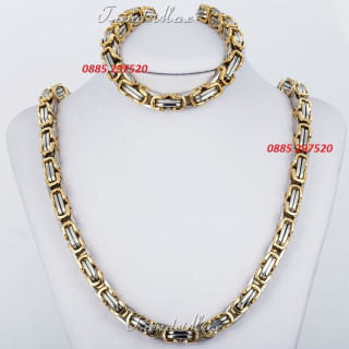 Ланец + Гривна от медицинска стомана код 301